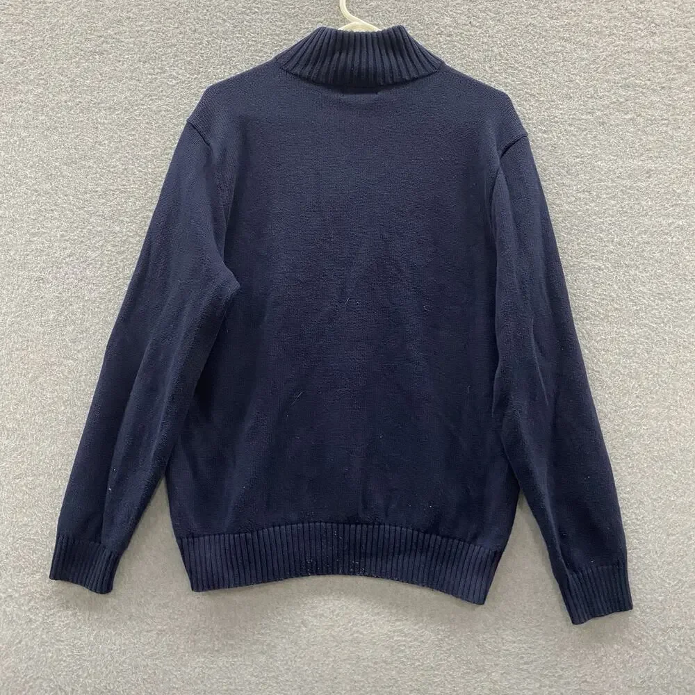 Polo Ralph Lauren Mens Large Navy 1/4 Zip Pullover Preppy Golf Luxury Sweater